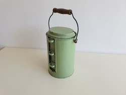 Old vintage enamel enameled small food container