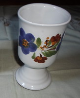 Városlődi majolika talpas pohár (kézműves kerámia)