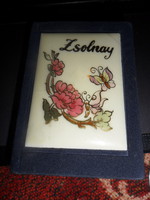 Zsolnay porcelán fedelű Zsolnay mini könyv