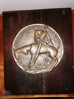 Large Bronze Plaque by Olcsai Kiss Z.