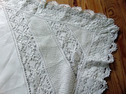 Embroidered antique pillowcase with chamomile beaten lace 90 x 72 cm.