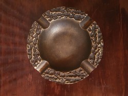 Bronz öntvény hamu tál, hamuzó, hamutartó, 14 cm