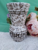Gyönyörű Retro szürke 22 cm magas Hódmezővásárhelyi kerámia váza , nosztalgia darab  Gyűjtői szépség