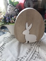 Eggs and bunny made of wood - Easter, spring decoration, puzzle