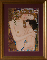 KÜLÖNLEGESSÉG! Dr. Hiszekné Judit, Klimt, Anyaság című selyemakvarell képe