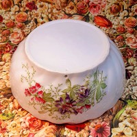 Gyöngyös, virágcsokros porcelán pogácsás tál