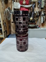 Burgundy crystal vase