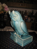 Zsolnay blue: the scientist owl, the largest, 32 cm high