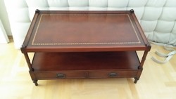 Leather mahogany coffee table