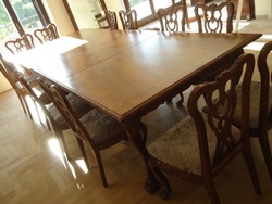 Fa asztal 12 székkel tárgyalóba vagy étkezőbe