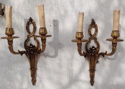 Beautiful antique wall lamp in pairs, wall candlestick, amazing elaboration braid