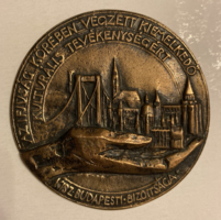 KISZ Budapesti Bizottsága / Kulturális Tevékenységért bronz emlékérem, plakett