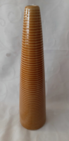 Mustard colored striped retro vase