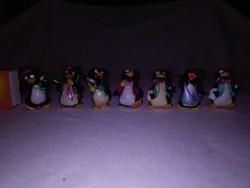 Hét darab retro kinder pingvin figura - együtt