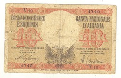 10 leke lek 1940 Albánia Ritka