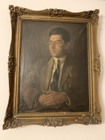 Portrait of a man painting