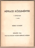 Ethnographic publications v.Évf. Number 1
