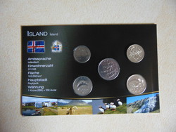 Izland 5 darab érme bliszterben  ﻿