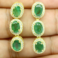 Genuine natural emerald with 925 sterling silver