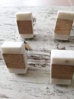 Furniture handles 4 white marble mango wood combination