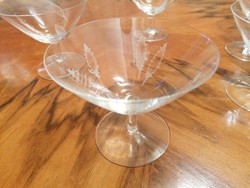 5 db jelzett, gravírozott, csodaszép Rosenthal Martinis pohár hibátlan állapotban
