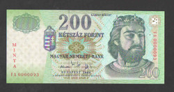 200 forint   2006.  Alacsony sorszám:  93.   MINTA. UNC!!