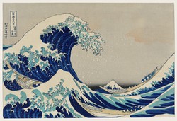 Katsushika's hokusai - at the big wave in Kanagawa - reprint