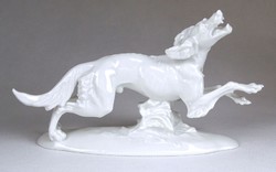 1H337 Rosenthal White Hunter Vizsla Porcelain Dog Statue