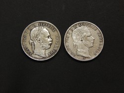 Silver i. József Ferencz 1 florins from 1890 and 1860