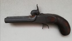 Antique front-loading travel pistol from the 1850s