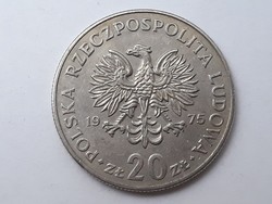 Lengyelország 20 Zloty 1975 érme - Lengyel 20 ZL 1975 külföldi pénzérme