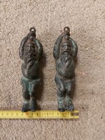 Two antique watch weights, tin or other non-magnetic heavy metal, size indicated, weight 799 and 805 gr