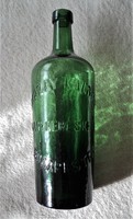 Old embossed inscription Brázay Kálmán wholesaler in vinegar glass bottle