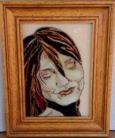 FK/158 - Unsigned – Smile /stained glass panel/