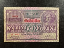*** 1924 10000 Crown overstamped for 1 schilling ***