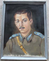 Ávos katona portré olajfestmény