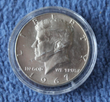 Kennedy ezüst fél dollár 1967