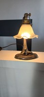 Antik ón szobros asztali lámpa