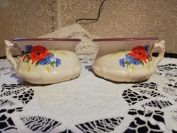 Old ceramic poppy, cornflower mugs for sale, 2 pieces in beautiful condition!