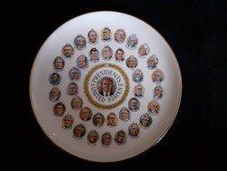 Amerikai elnökök dísztányér, Jimmy Carter idejéből (1977-81), hibátlan amerikai porcelán tányér