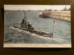 Tengeralattjáró Le Castor - francia képeslap I. vh.