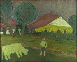 1H369 xx. Century Hungarian painter: grazing
