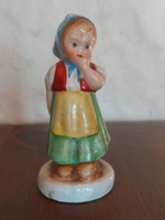 Hand painted porcelain little girl nipple, figurine, charming statue