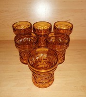 Retro amber glass cup set 6 pcs (16 / k)