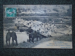 I. világháború nyugati front - francia képeslap - hajóhíd