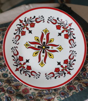 Rare! Stylized folk motif zsolnay wall bowl, plate