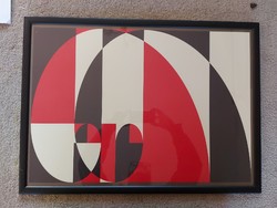 Szitanyomat/litográfia, 3/25, Moholy Nagy jelzéssel, 50x70 cm+keret, remek állapotban