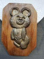 Misa teddy bear bronze wall picture