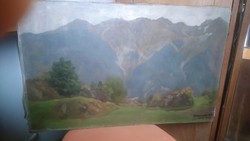 Austrian oil / canvas painting 1936 signed dated caption
