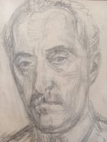 Imre Szobotka - self portrait, 1944, pencil, unique drawing